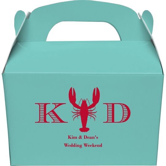 Initial Lobster Gable Favor Boxes